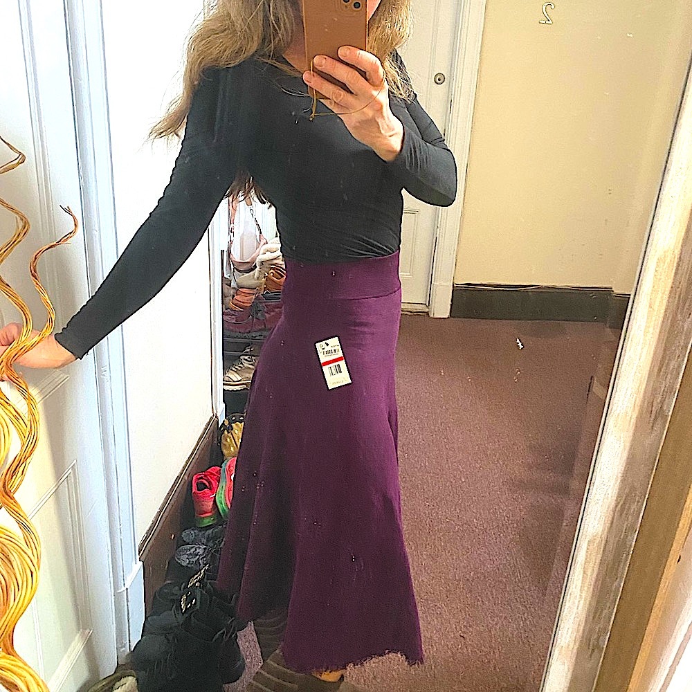 Robert Rodriguez fringed knitted merlot midi skirt Size Xs Brand new - Picture 1 of 10